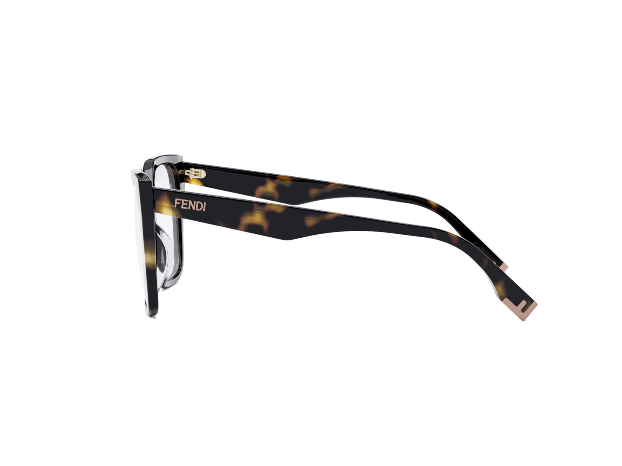 FENDI FE50002I Fendi Way Havana Geometric Eyeglasses