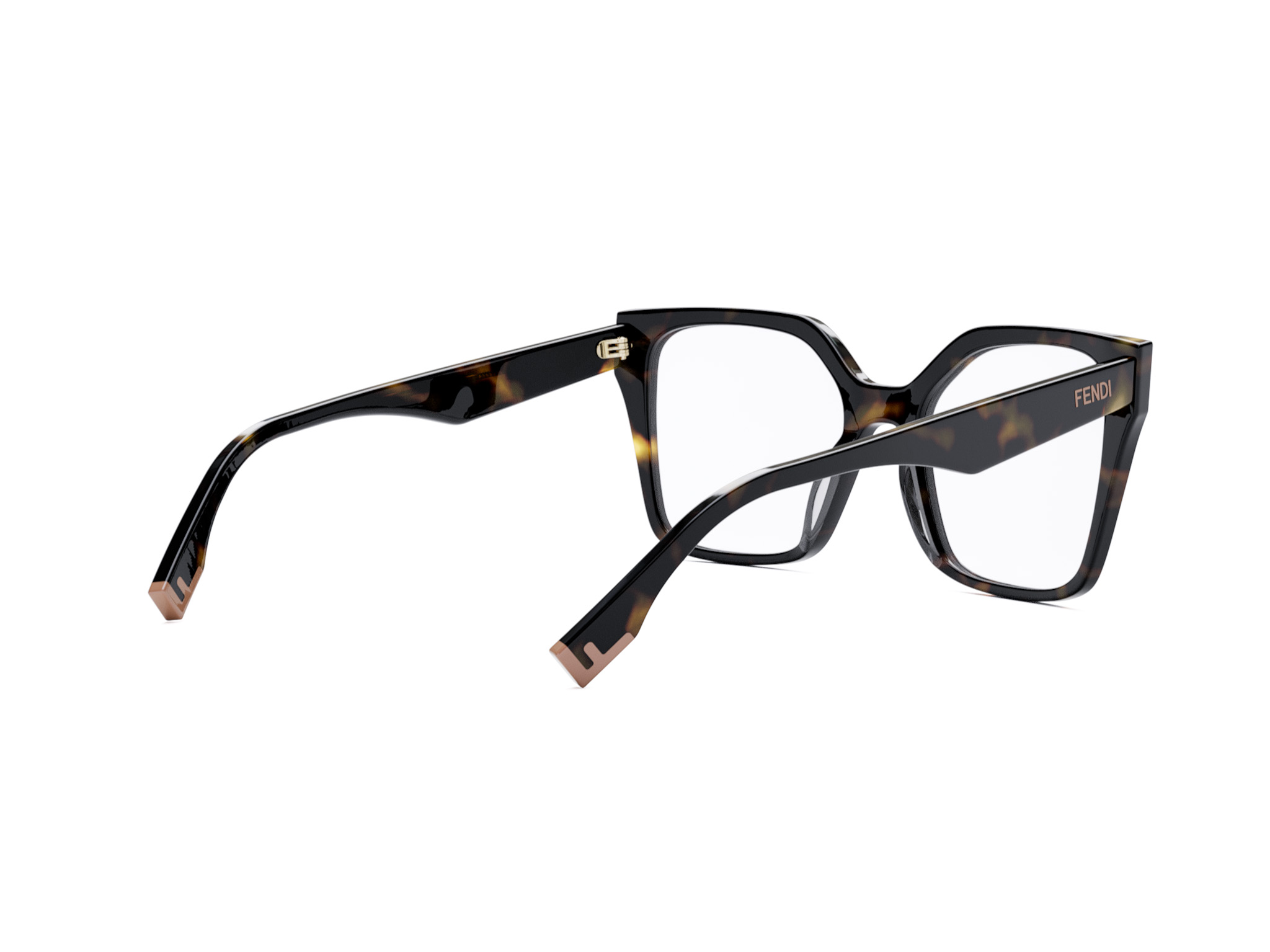 FENDI FE50002I Fendi Way Havana Geometric Eyeglasses