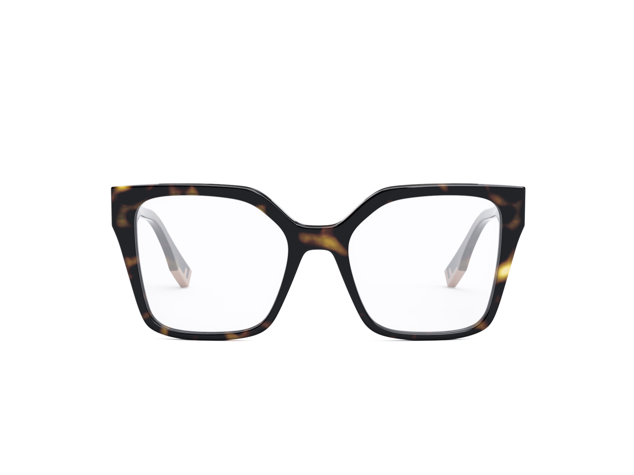 FENDI FE50002I Fendi Way Havana Geometric Eyeglasses