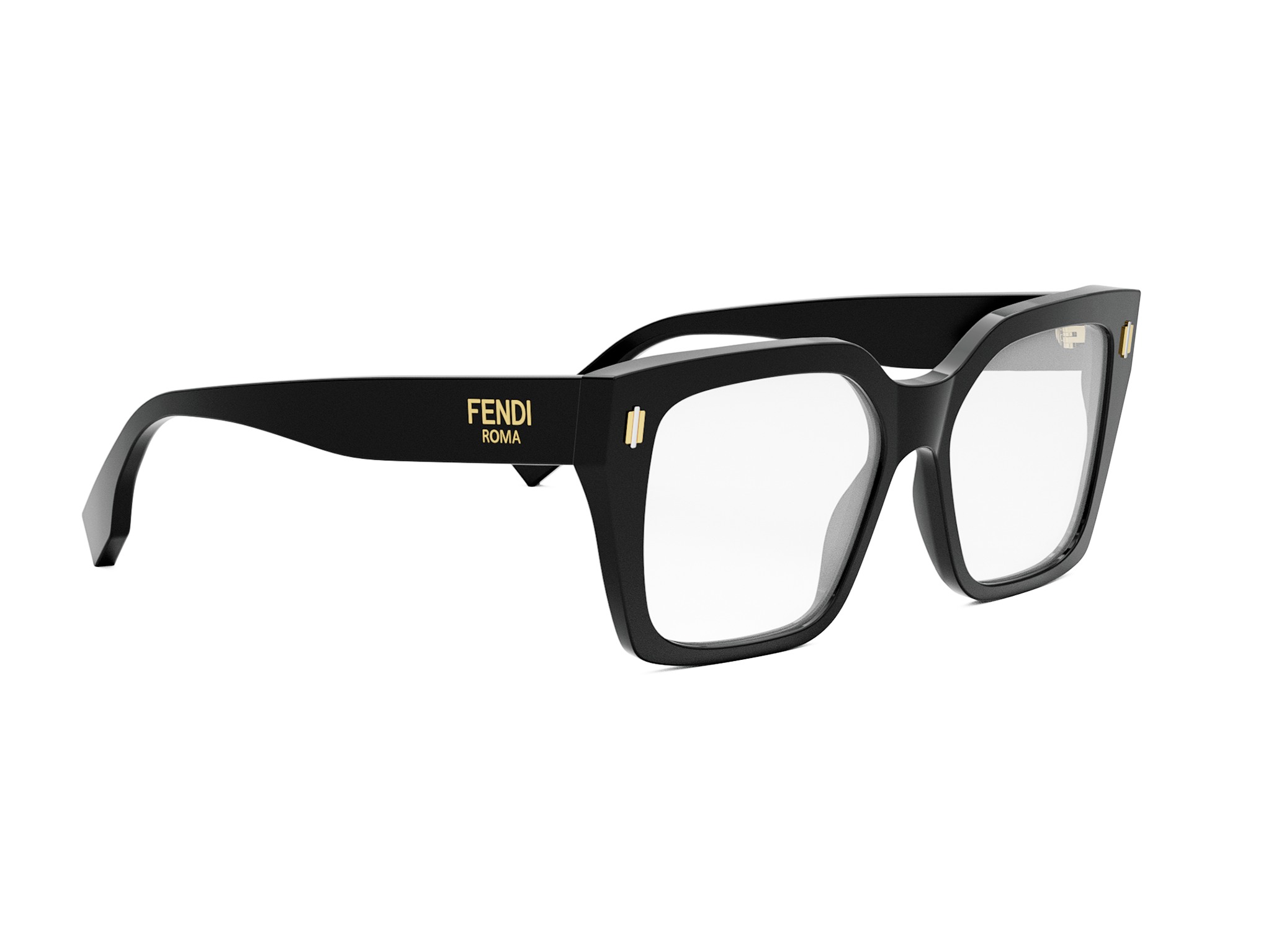 FENDI FE50085I Fendi Roma Black Square Eyeglasses
