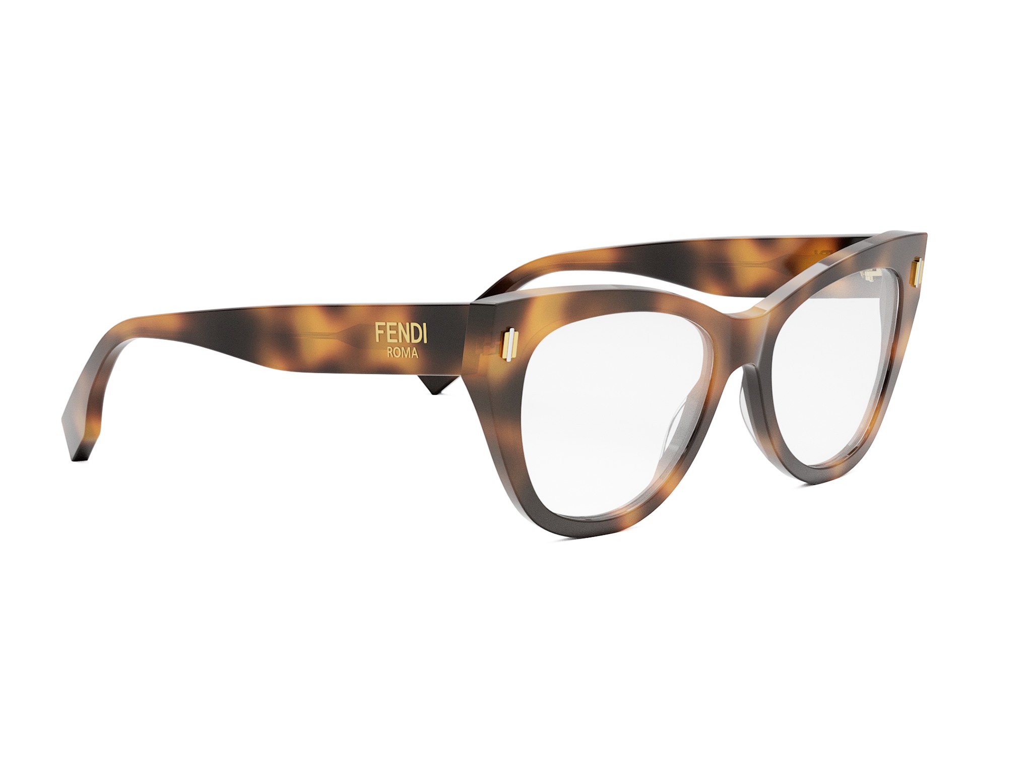 FENDI FE50086I FENDI ROMA Havana Round Eyeglasses