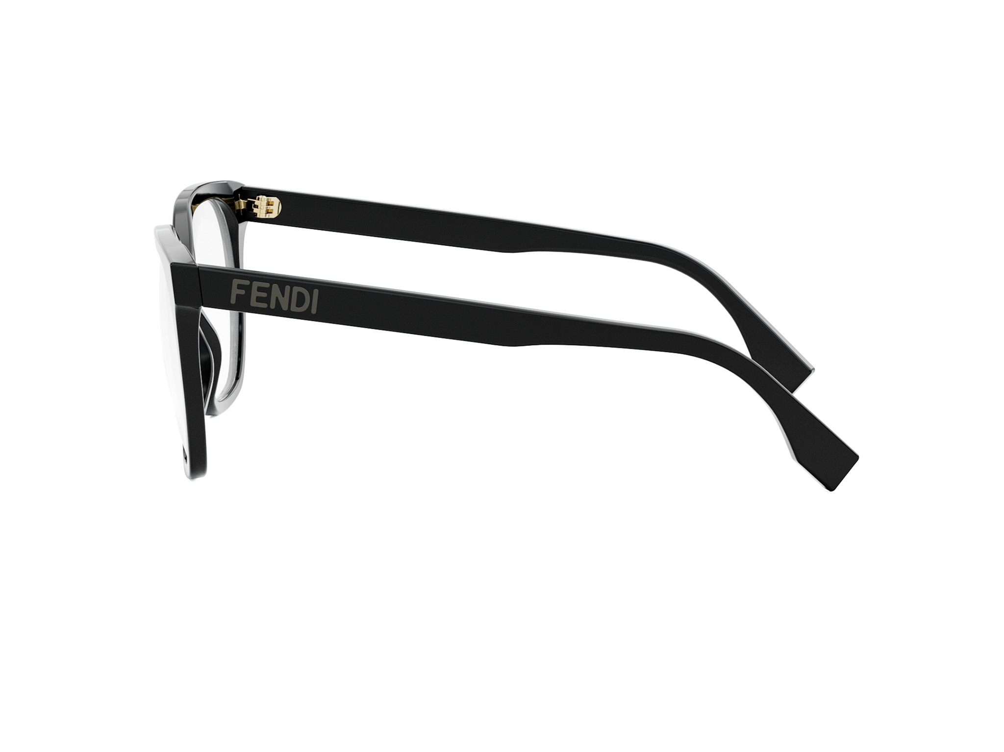 FENDI FE50087I Lettering Black Geometric Eyeglasses