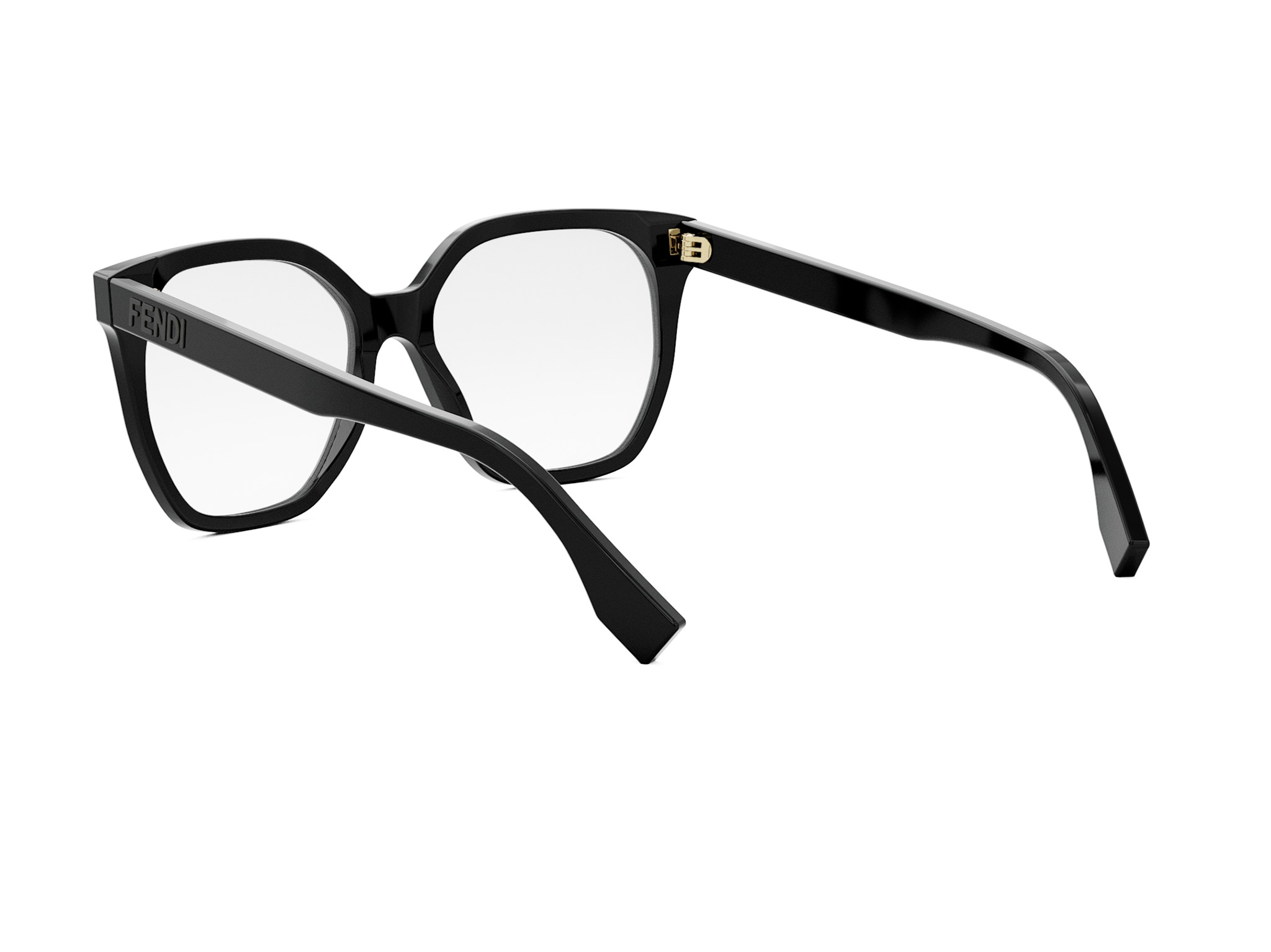 FENDI FE50087I Lettering Black Geometric Eyeglasses