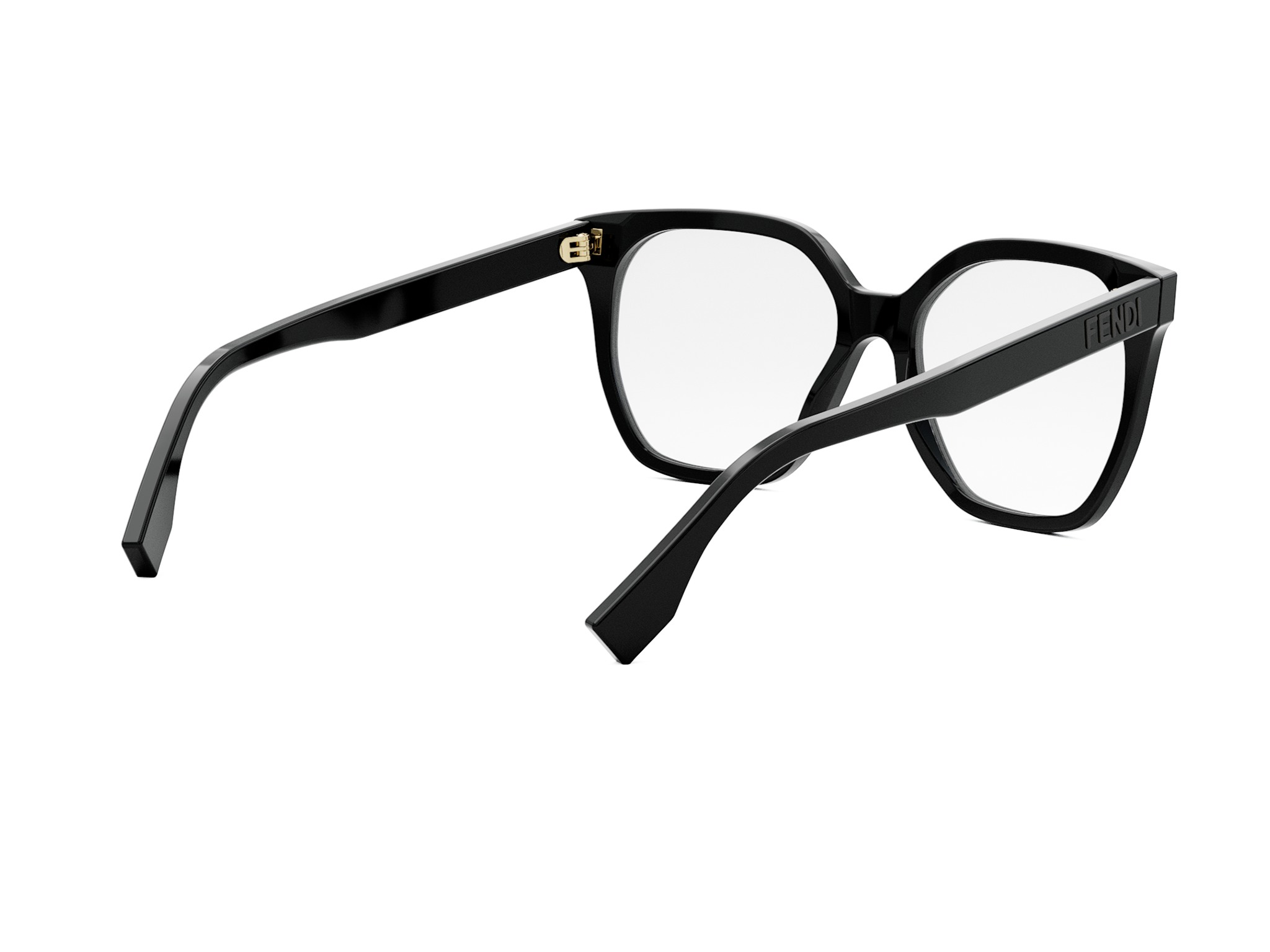 FENDI FE50087I Lettering Black Geometric Eyeglasses