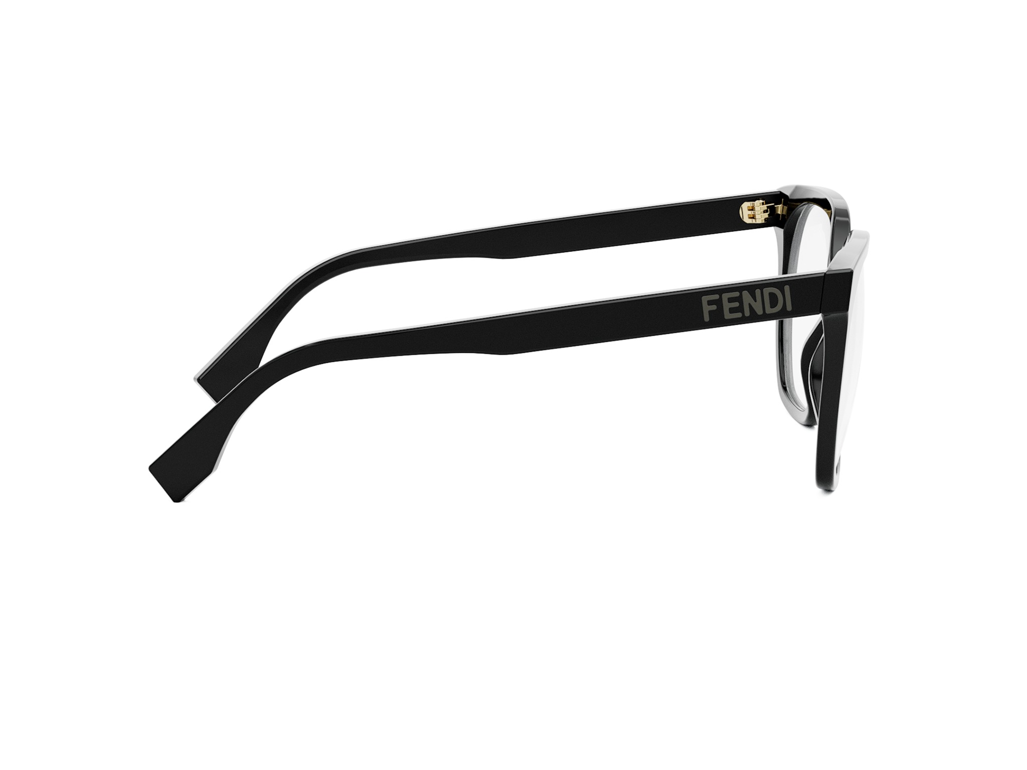 FENDI FE50087I Lettering Black Geometric Eyeglasses