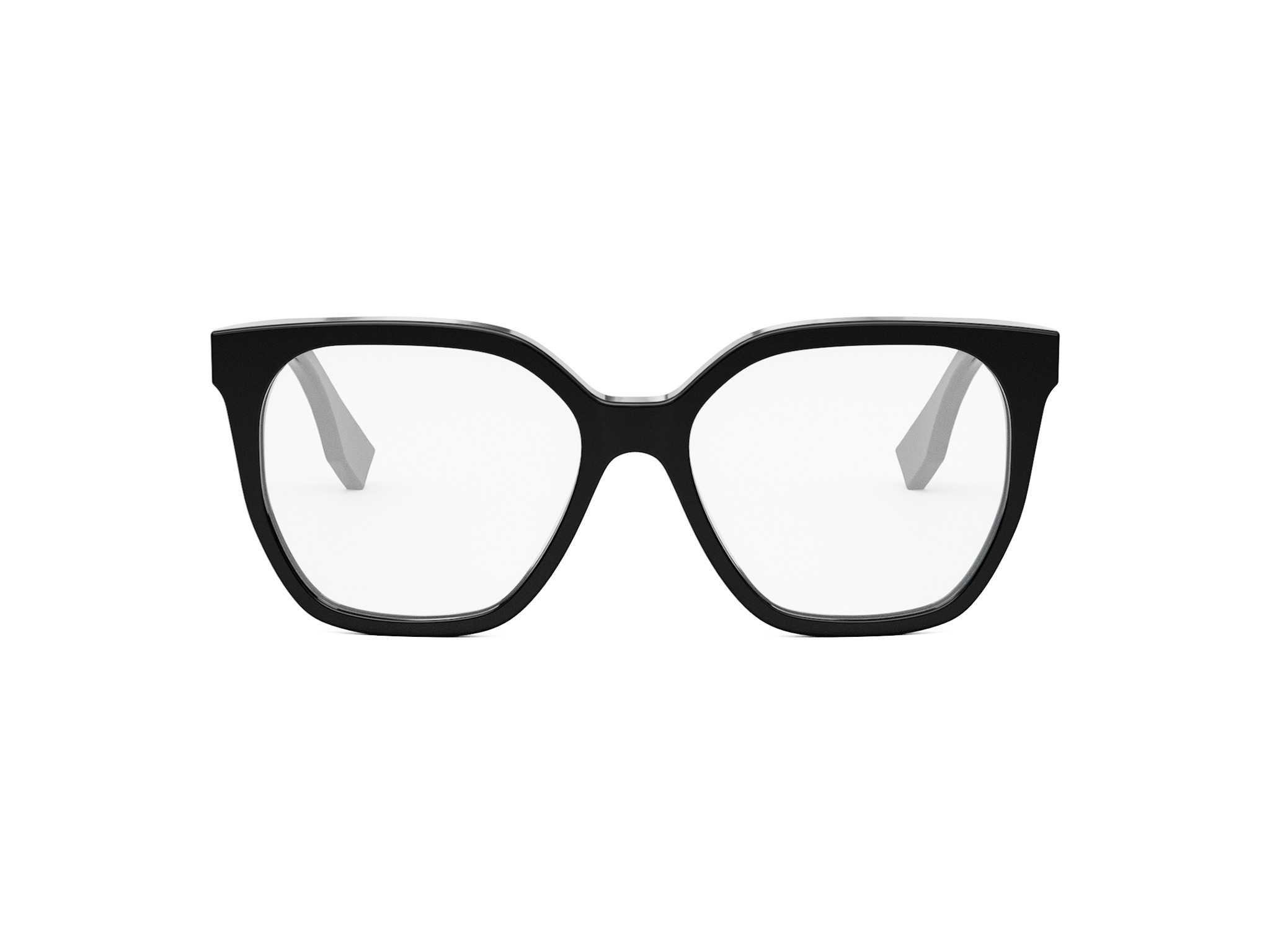 FENDI FE50087I Lettering Black Geometric Eyeglasses