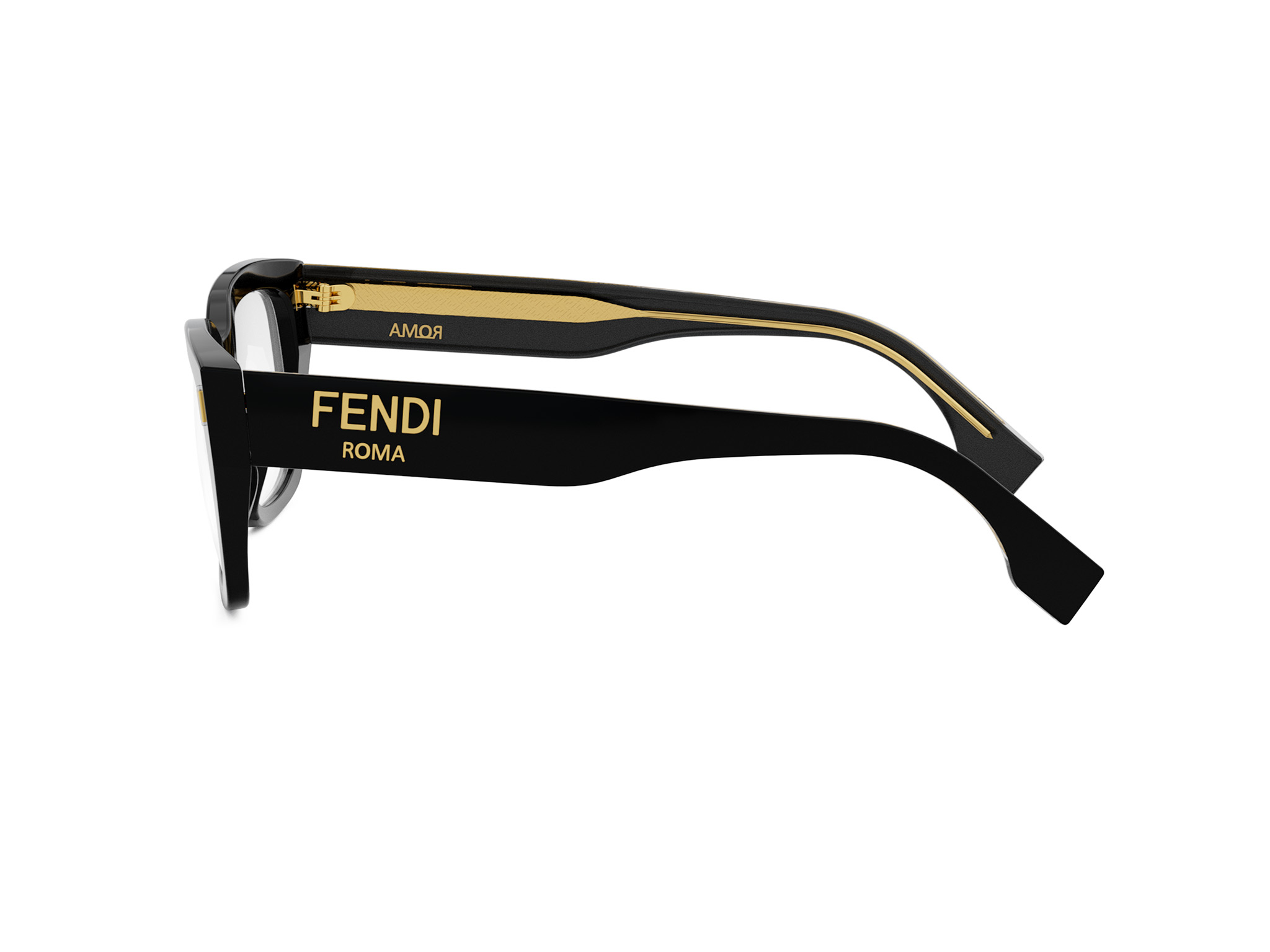 FENDI FE50094I FENDI ROMA Black Square Eyeglasses