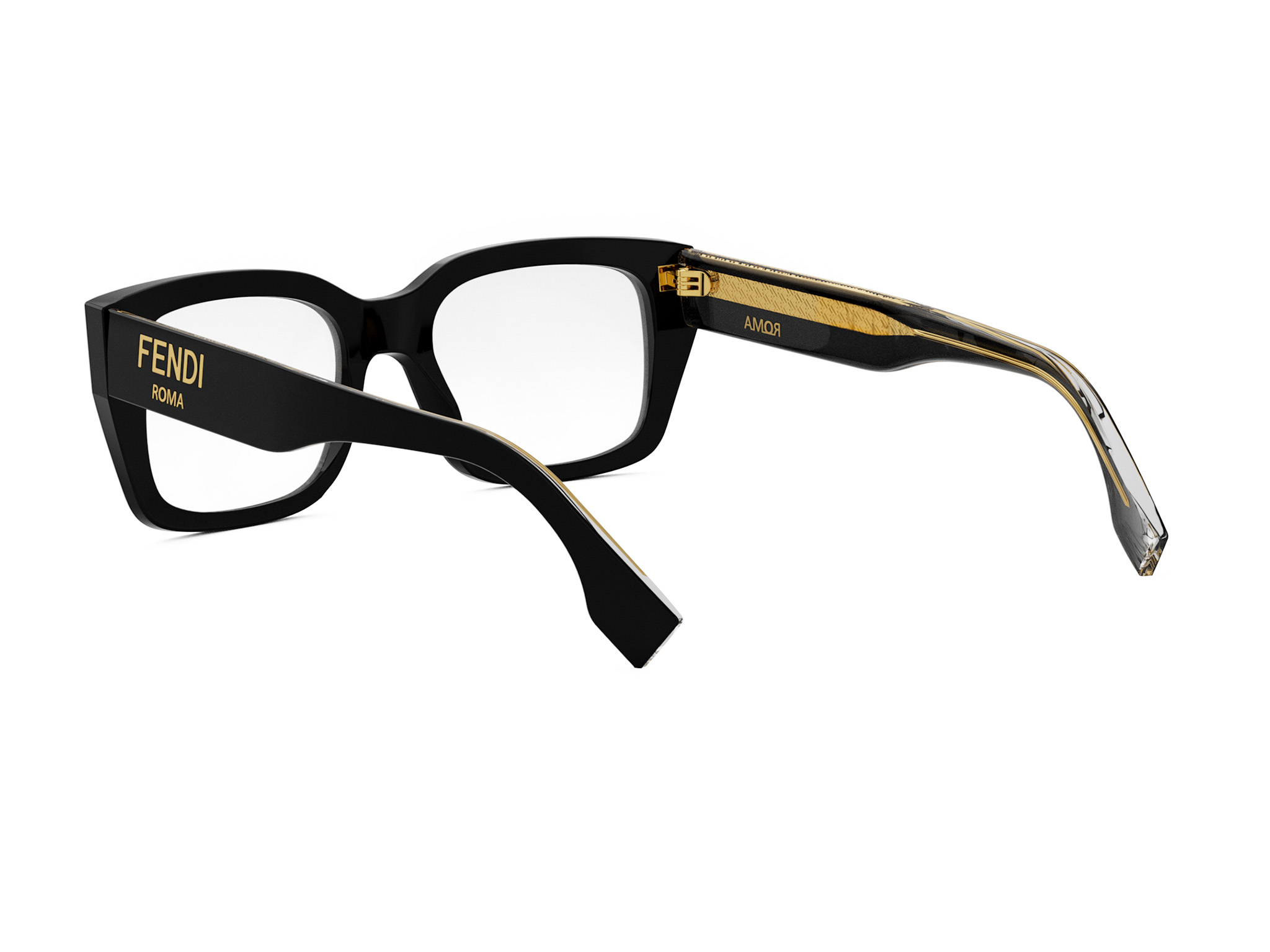 FENDI FE50094I FENDI ROMA Black Square Eyeglasses