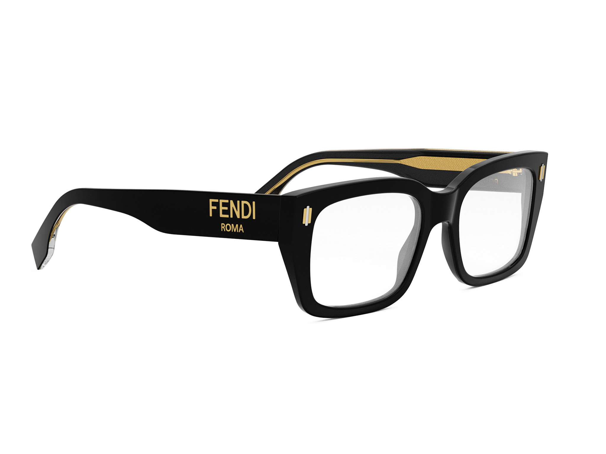 FENDI FE50094I FENDI ROMA Black Square Eyeglasses