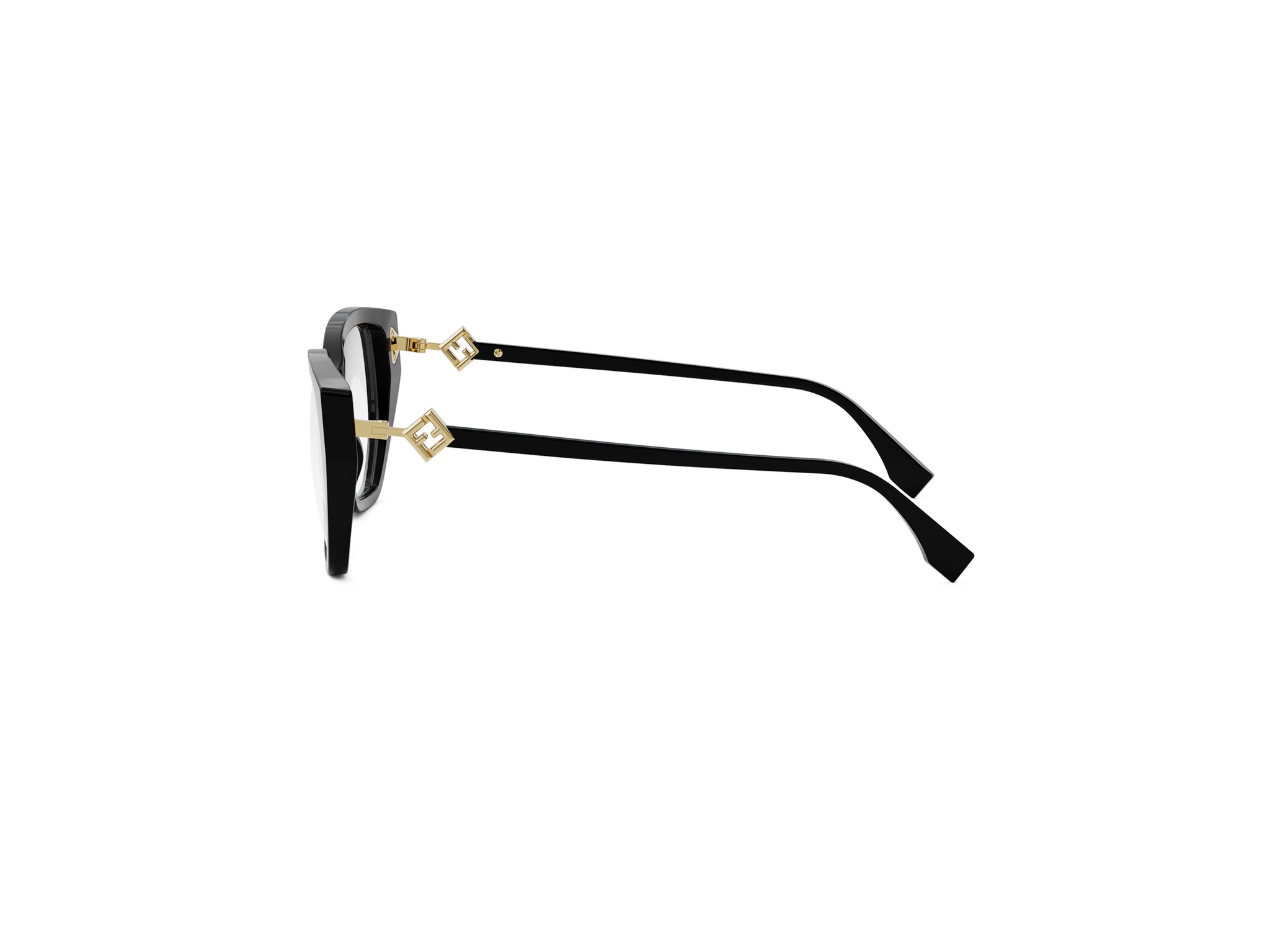 FENDI FE50100I FF Diamonds Black Rectangular Eyeglasses