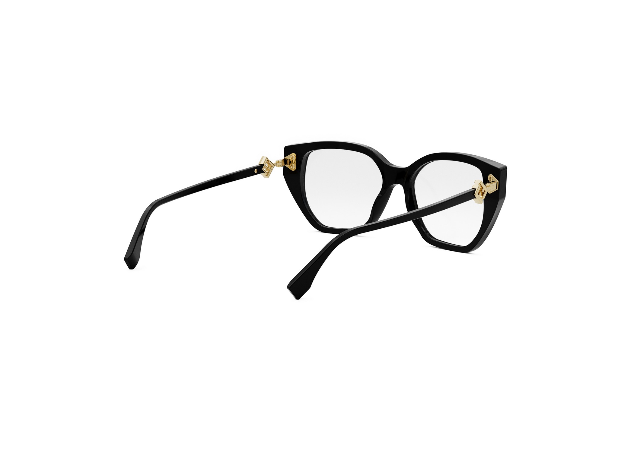 FENDI FE50100I FF Diamonds Black Rectangular Eyeglasses