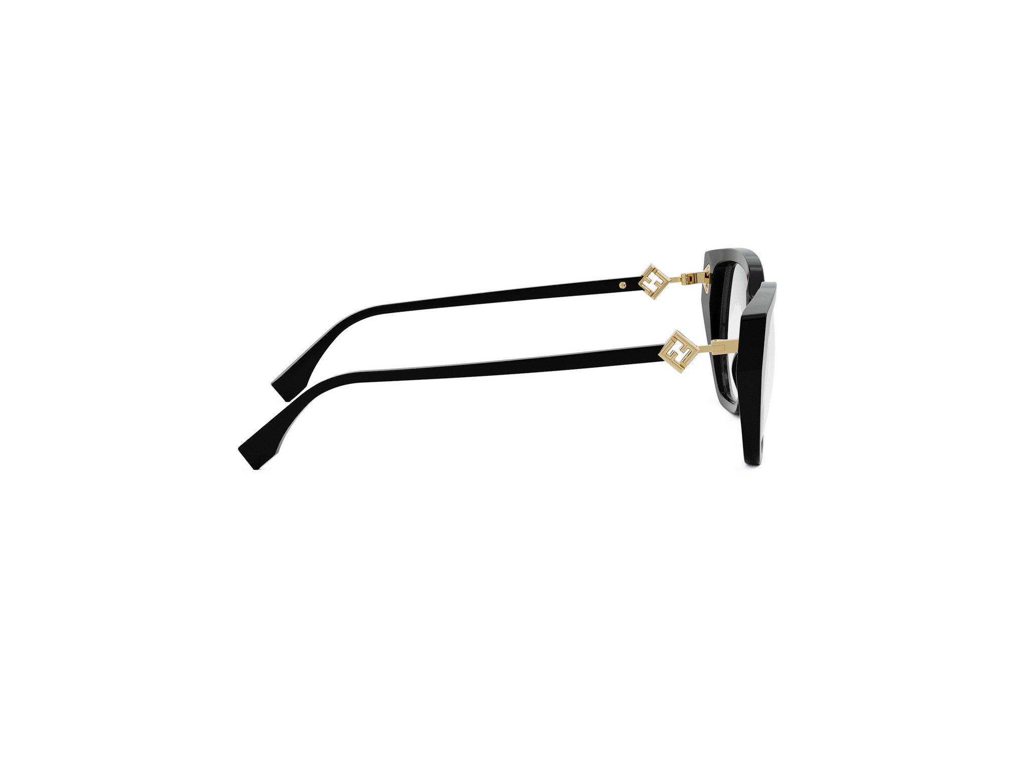 FENDI FE50100I FF Diamonds Black Rectangular Eyeglasses