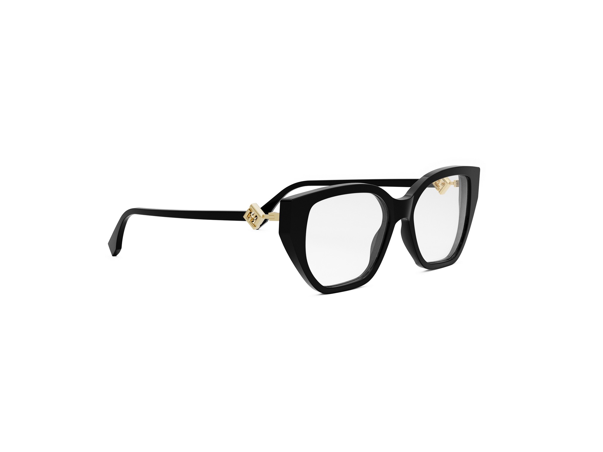 FENDI FE50100I FF Diamonds Black Rectangular Eyeglasses