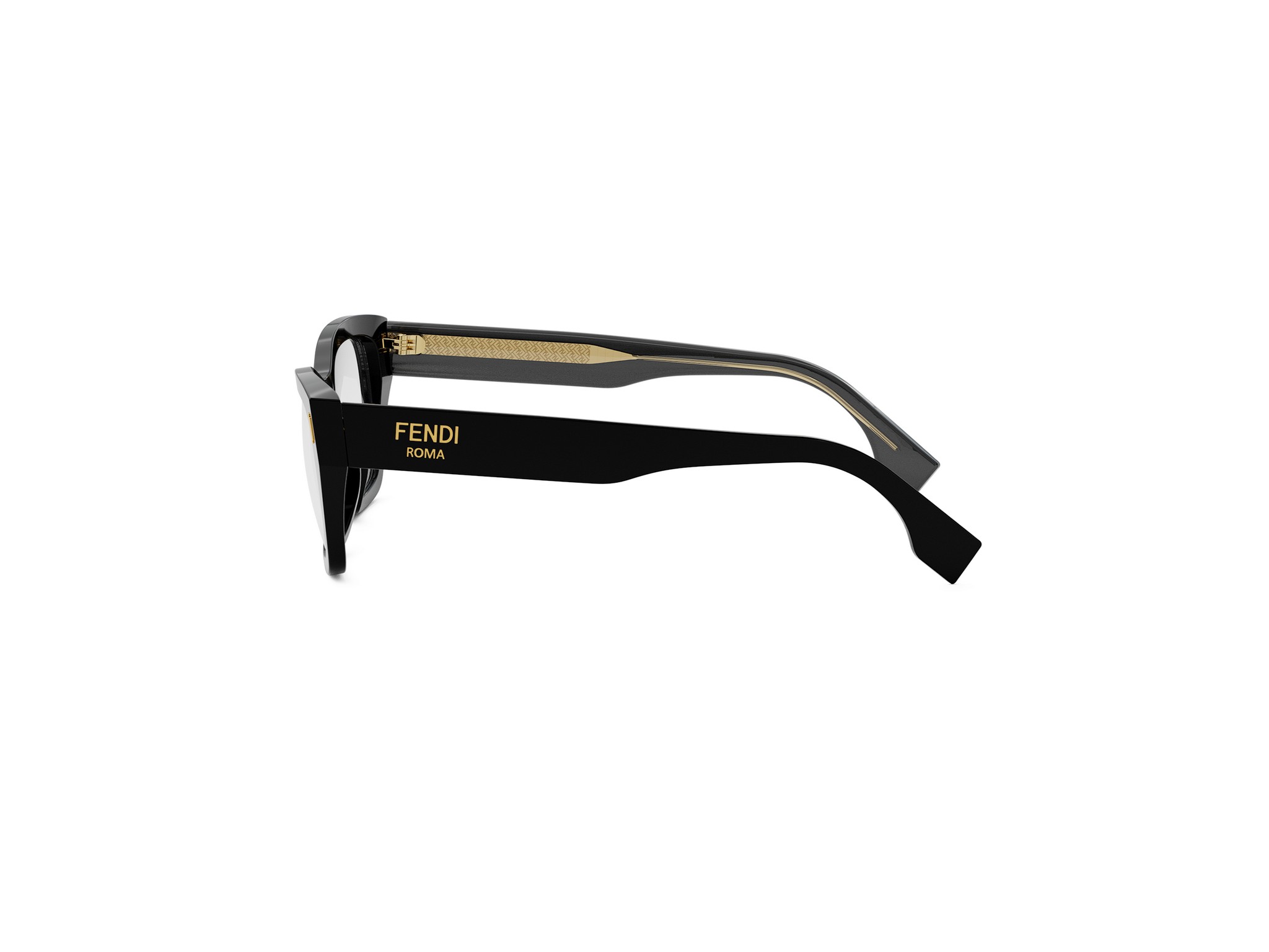 FENDI FE50118I Fendi Roma Black Rectangular Eyeglasses