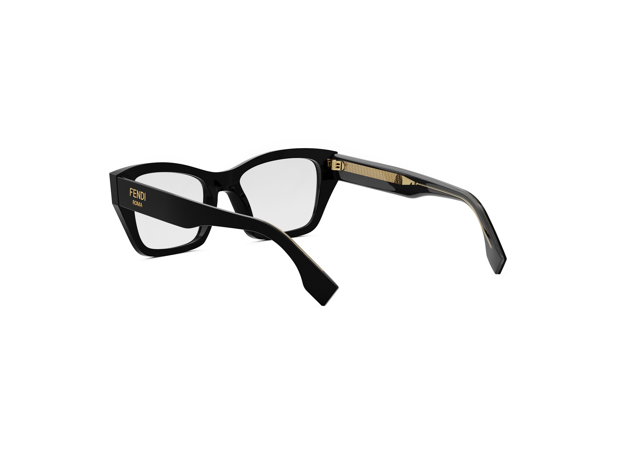 FENDI FE50118I Fendi Roma Black Rectangular Eyeglasses