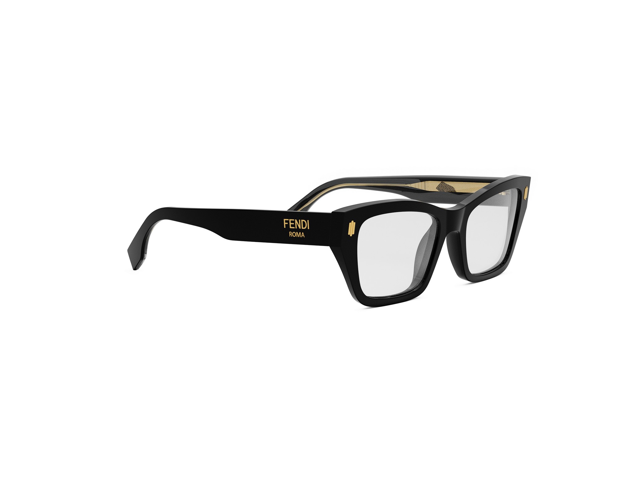 FENDI FE50118I Fendi Roma Black Rectangular Eyeglasses