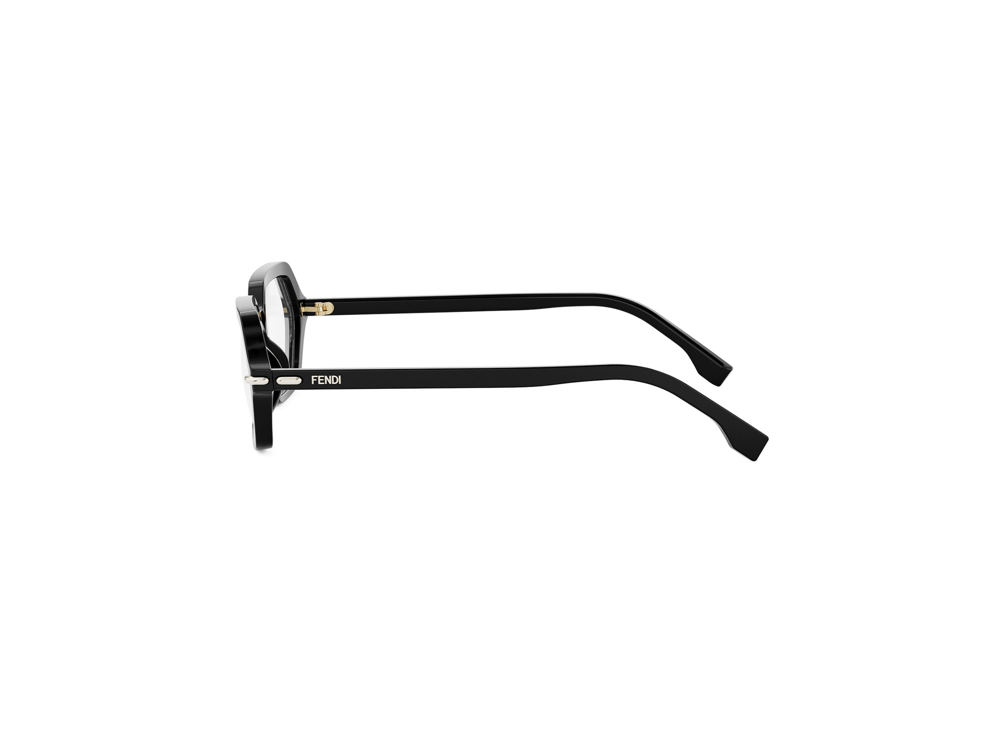 FENDI FE50125I Fendi Selleria Black Geometric Eyeglasses