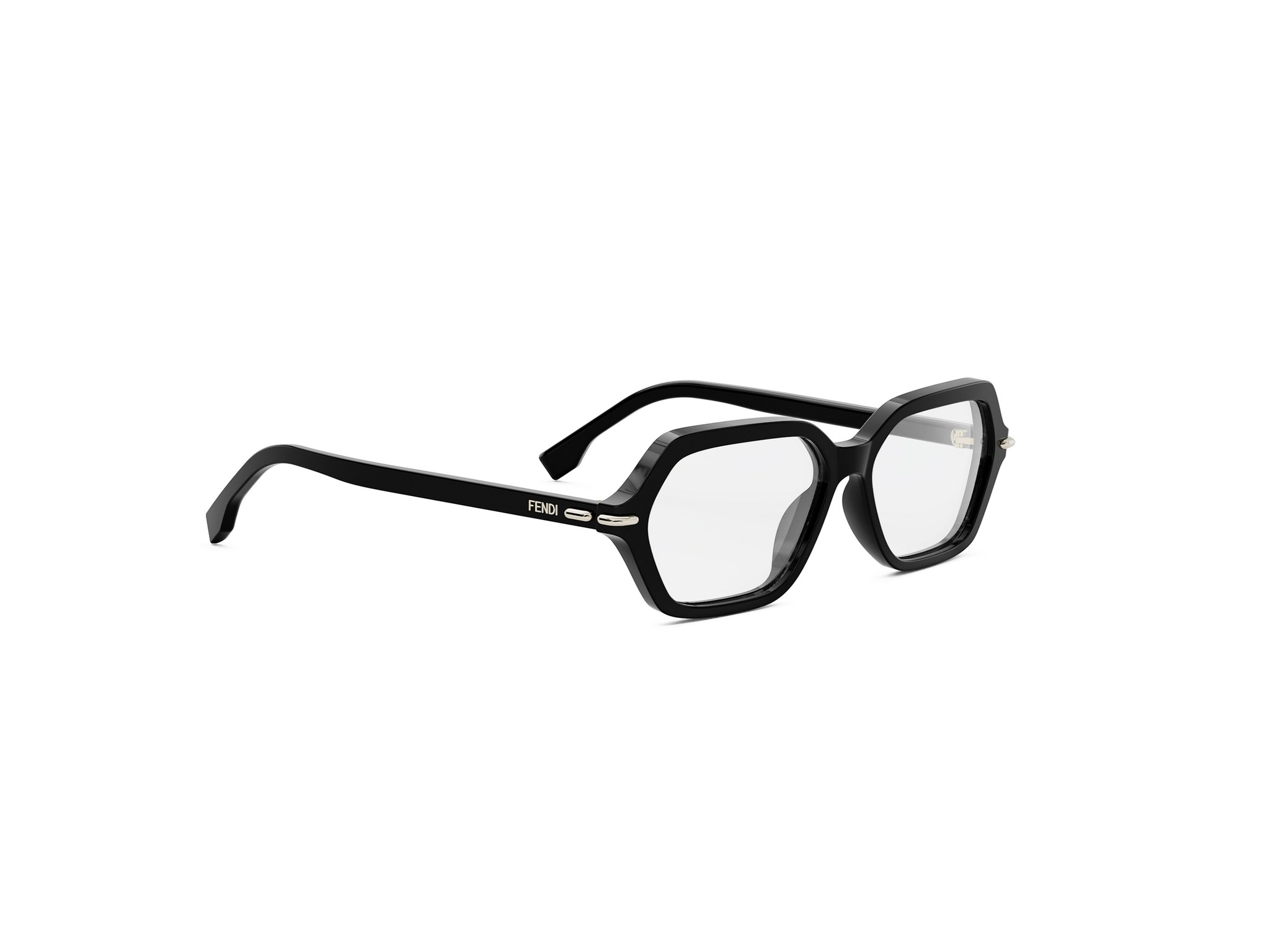 FENDI FE50125I Fendi Selleria Black Geometric Eyeglasses