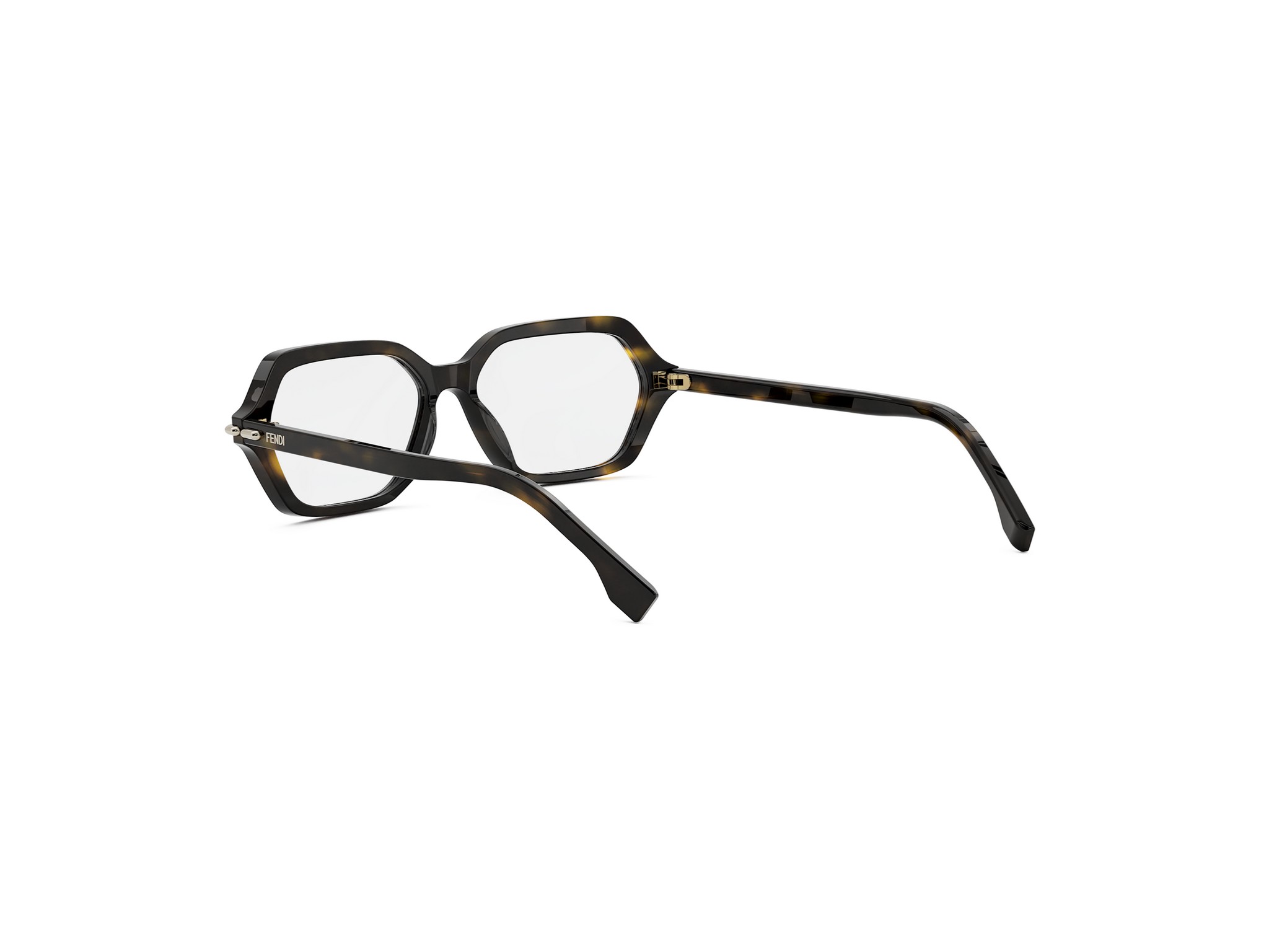 FENDI FE50125I Fendi Selleria Havana Geometric Eyeglasses