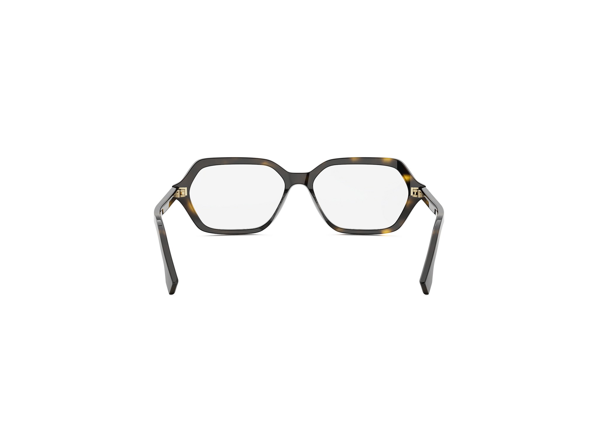 FENDI FE50125I Fendi Selleria Havana Geometric Eyeglasses