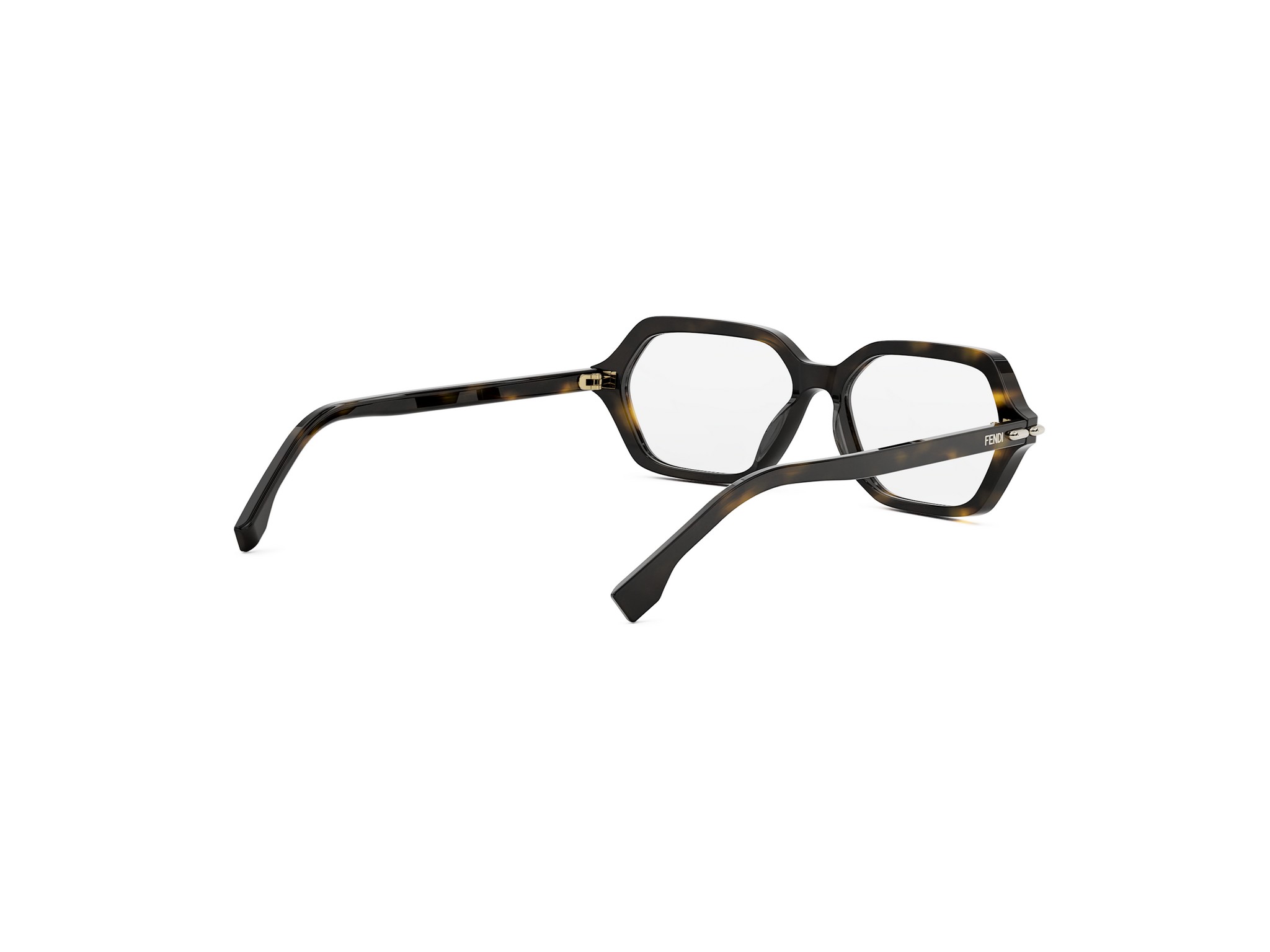 FENDI FE50125I Fendi Selleria Havana Geometric Eyeglasses